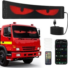 MSP Gözler, 12 x 60 cm Devil Eyes LED Gösterge, Uzaktan Kumandalı ve Bluetooth Uygulamalı, Kendin Yap Programlanabilir, Esnek LED Kayan Yazı, Otomobil, Kamyon, Reklam, Parti Dekorasyonu