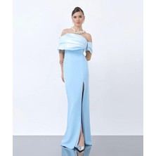 Perfect Mega Store Hotcontact Yaka Fiyonk Detaylı Abiye ELBISE-5119