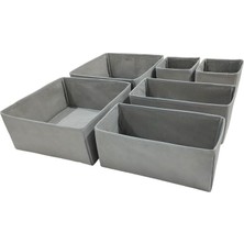 MSP Gri Çekmece Içi Düzenleyici Organizer Set - Çok Amaçlı Dolap Içi Kutu Seti