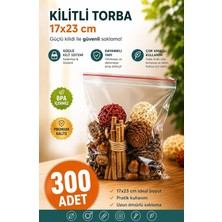 MSP Torba 17X23 cm 300'LÜ Kilitli Buzdolabı Poşeti Şeffaf Kilitli Saklama Poşeti