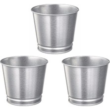 MSP 3 Adet Paslanmaz Çelik Bitki Saksısı Boyanabilir 9cm