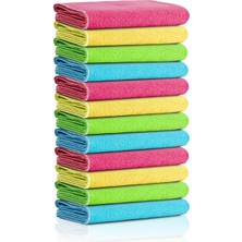 MSP Cleanıng | Mikrofiber Temizlik Bezi | Klasik Serii | 250 Gsm | Banyo, Mutfak Bezi | Bulaşık Kurulama Bezi | 4 Renk X12 Adet