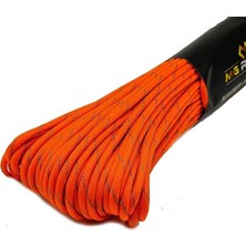 MSP ve Outdoor Paracord Ip 4 mm 660LB (10 Iplikli) 30 Metre Turuncu Siyah Desenli