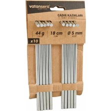 MSP Elektro Galvaniz Çelik Çadır Kazığı 18 cm x 5 mm – 12'li Set – Kamp, Çadır ve Tente Sabitleme