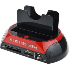 MSP PX-385 Harici USB 2.0 2.5/3.5 Ide + Sata HDD Docking, Kart Okuyuculu Harddisk Okuma Adaptörü, Eski Ide Sata Disk Veri Aktarım Çevirici, Pc Laptop Teknik Servis Için Harici Disk Bağlantı Aparatı