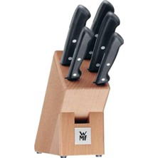 MSP Classic Line 6 Parça Bıçak Seti ve Bıçak Bloğu, 5 Bıçak, Huş Ağacı Bıçak Bloğu, Özel Bıçak Çeliği, Doğal Ahşap, Siyah ve Gümüş