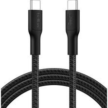 MSP Eco Örgülü Usb-C - Usb-C Kablosu, 2 M, 240 W, Yumuşak, Esnek Hızlı Şarj Kablosu, iPhone 16, Galaxy S25, Pixel 9, Macbook, iPad Pro ve Daha Fazlası Için Tip-C Şarj Kablosu - Siyah (Usb 2.0)