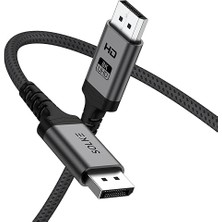 MSP Displayport 1.4 Kablo 2m – 8k 60Hz 4K 144Hz 2k 240Hz 32.4gbps G-Sync Freesync Uyumlu Oyuncu Monitör Kablosu, Örgülü Alüminyum