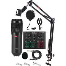 MSP BM800 Live Set Efektli Ses Kartı Mikrofon Stand Kayıt Canlı Yayın Seti (Pc ve Telefon)