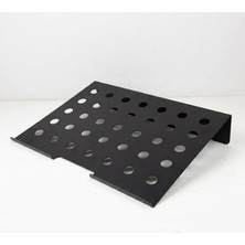 MSP Metal Laptop Standı, Siyah Dizüstü Bilgisayar Yükseltici Stand, 38X26 cm Havalandırma Delikli Ergonomik Açılı Notebook Standı, Özel Boyalı Masaüstü Laptop Yükseltici