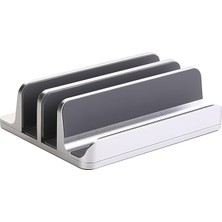 MSP Laptop Standı Dikey Metal Stand MacBook ile Uyumlu Ergonomik Notebook Bilgisayar Tutucu Masaüstü Düzenleyici Alüminyum Gümüş