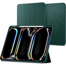 MSP iPad Pro 13" (2025/2024) ile Uyumlu Kılıf Urban Fit Örgü Kumaş Koyu Yeşil Kapak - ACS07763 (Spigen Tr Garantili)