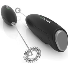 MSP KCW-1112 Kablosuz Pilli Süt Köpürtücü ve Kahve Karıştırıcı - Paslanmaz Çelik Uçlu, Ergonomik El Tipi Mini Mikser - Latte, Cappuccino, Frappe ve Sıcak Çikolata Için Devirli Köpük Yapıcı (Siyah)