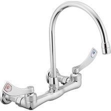 aklow akyoleticaret 8126 Commercial M-Dura Çift Kulplu Duvar Askılı Utility Musluk 2,2 Gpm, Krom