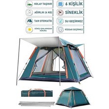 MSP Kişilik Tam Otomatik Tenteli Çift Kapılı Kare Kamp Çadırı | 210 x 210 x 140CM | Su Geçirmez