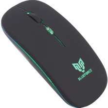 MSP 2, 4ghz Bluetooth Wireless Kablosuz Sessiz Mouse Siyah Işıklı