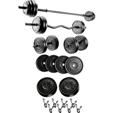 MSP kg Megaset Halter Seti ve Dambıl Seti Ağırlık Fitness Seti
