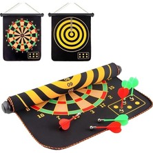 MSP Dart Tahtası Mıknatıslı 6 Ok Büyük Boy Çift Yönlü Hedef Oyunu Dartboard Duvara Zarar Vermeyen Oyun Seti