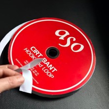 aklow akyoleticaret Yapışkanlı Cırt Bant Seti 25 Metre Yüksek Güçlü Yapışkanlı Hook Loop Şerit Bant (Beyaz, (25M Dişi + 25M Erkek), 2 Cm)