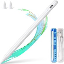 MSP Kalem – Apple Pencil Alternatifi iPad Pencil | Usb-C Hızlı Şarj, Palm Rejection, 8 Saat Pil | iPad 6-10, Air, Pro, Mini Uyumlu, 2 Yedek Uç
