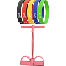 MSP Set Body Trimmer + Pilates Lastiği Seti Mekik Kürek Çekme Spor Kondisyon Egzersiz Aleti Pembe