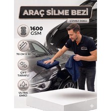 MSP Gsm Çift Taraflı Araç Kurulama Havlusu 70X50 cm - Ultra Emici Mikrofiber Oto Bezi Lacivert