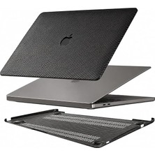 MSP MacBook Air 13.3 Kılıf A1932 A2179 A2337 M1 Uyumlu Karbon Fiber Dokulu Sert Kapak Mat Siyah Ince Koruma Çizilmeye Dayanıklı Hard Case