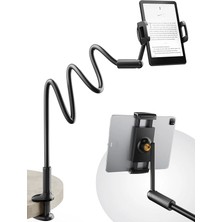 MSP 47 Inç Gooseneck Kindle Tutucu, Yükseltilmiş Tabanlı Yatak Için Tablet Tutucu, Esnek Tembel Kollu iPad Standı, iPad Mini Pro Air, Kindle, Galaxy Veya Diğer 4,7-11 Inç Cihazlarla Uyumlu (Siyah)