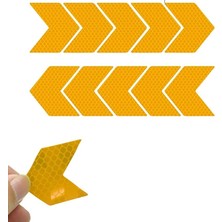 MSP Performans 10 Adet Chevron Şekilli Yansıtıcı Sticker Seti Motorlu Motorsuz Tüm Araçlar Için (Turuncu)
