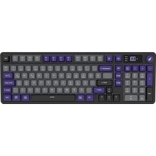 MSP Gaming HK258 Membrane LCD Rgb Kablosuz/bluetooth Siyah Turuncu Full Türkçe Gaming Klavye (Gri Mor)