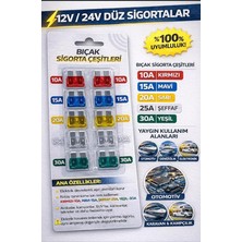 MSP Bıçak Sigorta Seti 10A-30A 12V/24V Araç Uyumlu Renk Kodlu Yüksek Performans