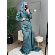 Perfect Mega Store New Elegans Drape Detaylı Abiye ELBISE-2305