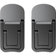MSP Metal 2 Adet 7mm 3m Yapışkanlı Katlanabilir Ultra Mini Laptop Standı,2 Açılı Laptop Yükseltici Siyah