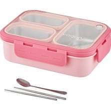 MSP Lunch Box 620 ml Tek Kat Üç Bölmeli Metal Kaşıklı Yeni Nesil Sefer TASI-FFLBOX7097