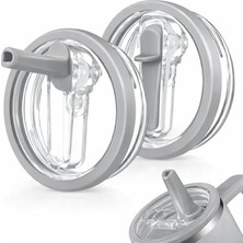 MSP Oz Uyumlu Yedek Kapak – Sızdırmaz Leakproof Tasarım – Bpa Free Yedek & Upgrade Lid – Stanley Quencher ile Uyumlu Bardak & Termos Kapağı + Iç Pipeti (Gri)