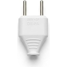 MSP L Tipi Beyaz Fiş Erkek – 5 Adet Ekonomik Paket – Kablosuz Monofaze Topraksız Fiş – Pratik Montajlı Elektrik Fişi (5’li Set)