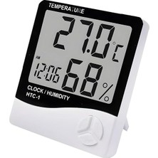 MSP Dijital Termometre Sıcaklık ve Nem Ölçer Higrometre, Masa Tipi Alarm Saatli, Htc-1 Model