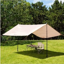 MSP Geçirmez Dayanıklı Piknik Kamp Sahil Plaj Güneşlik Koruyucu Tente Gölgelik Çadır 500X300 cm Tek Ebat Bej