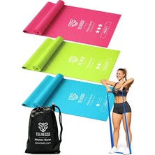 MSP Premium 3 Adet Farklı Dirençte Pilates Squat Aerobik Bandı - Hafif,orta,sert Çalışma Lastiği-Evde Spor Karın Kası Sıkılaşma Seti