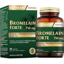 MSP Bromelain Forte – 750 Mg Bromelain, Yeşil Çay Ekstresi, Krom ve Probiyotik Içeren Tablet – 60 Tablet – Alerjen Içermez