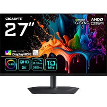 MSP MO27Q3 26,5" Qd-Oled Gaming Monitor, Qhd (2560X1440), 360Hz, 0.03MS Gtg, HDMI 2.1 & Dp 1.4, Displayhdr True Black 400, Hdr 1000 Nits, Kvm & Usb-C, Dahili Hoparlör