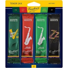 MSP Srmıxt3 Tenor Sax Jazz Reed Karışık Kart Her Biri 1 Adet Zz, V16, Java ve Java Red Strength 3 Içerir