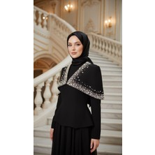 Perfect Mega Store New Elegans Taşlı Pelerinli Abiye ELBISE-2500