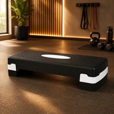 MSP Kademeli Ayarlanabilir Step Tahtası, Kaymaz Yüzeyli Aerobik Fitness Kardiyo Egzersiz Platformu, Siyah Beyaz Ev Spor Stepper Tahtası, 10-14 cm Yükseklik