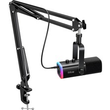 MSP Xlr/usb Mikrofon Seti, Yayın ve Podcast Için, Dinamik Rgb Mikrofon Kiti, Bom Kol Standı, Sessize Alma Düğmesi, Kulaklık Jakı, Vokal ve Seslendirme Kaydı Için, Ampligame AM8T