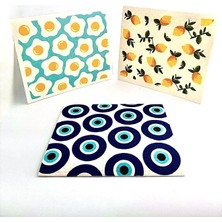 MSP Dishcloth Isveç Bezi Renkli Desenli 3'lü Paket, Sürdürülebilir, Tekrar Kullanılabilir, Tüm Yüzeylere Uygulanabilir, Makinede Yıkanabilir