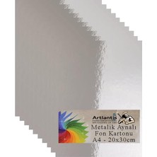 MSP Aynalı Fon Kartonu 10 Lu A4 20X30 cm 1 Paket Okul Sınıf Dekoratif Pırıltılı Folyo Kağıt Dekoratif Anasınıfı Kreş Gümüş Gri