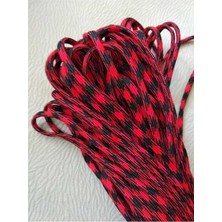 MSP 7 Strand 4mm Paraşüt Ipi 10 Metre Siyah Kırmızı Tek Ebat