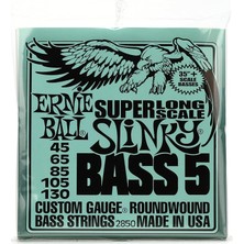 MSP Ball P02850 Bas 5 Slinky Süper Uzun Ölçekli Elektrik Bas Telleri, Ölçü 45-130