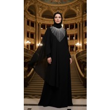 Perfect Mega Store Çınar Özkan Yaka Taş Kol Şifon Detaylı Abiye ELBISE-5036